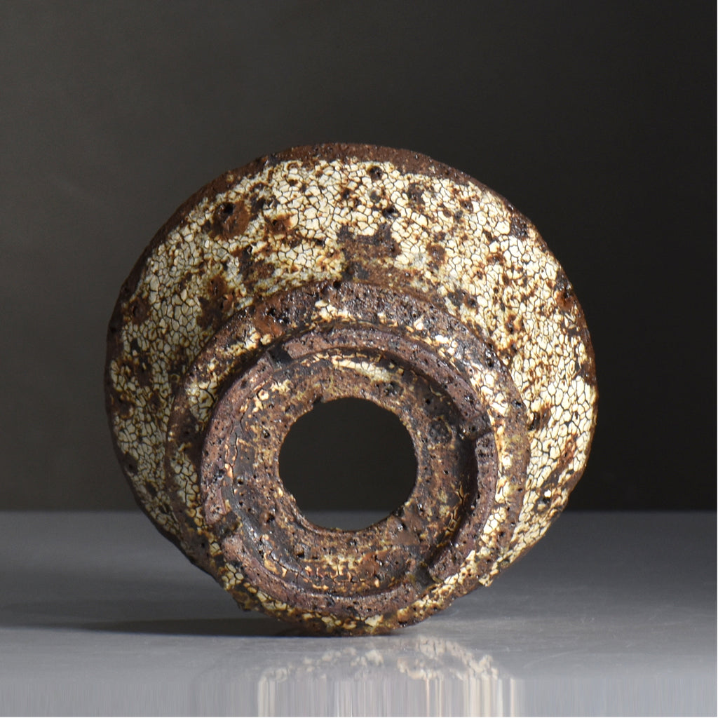 山下太 / 阿蘇石爆白裂 / yf_07_m / 約 φ14.5cm / 植木鉢
